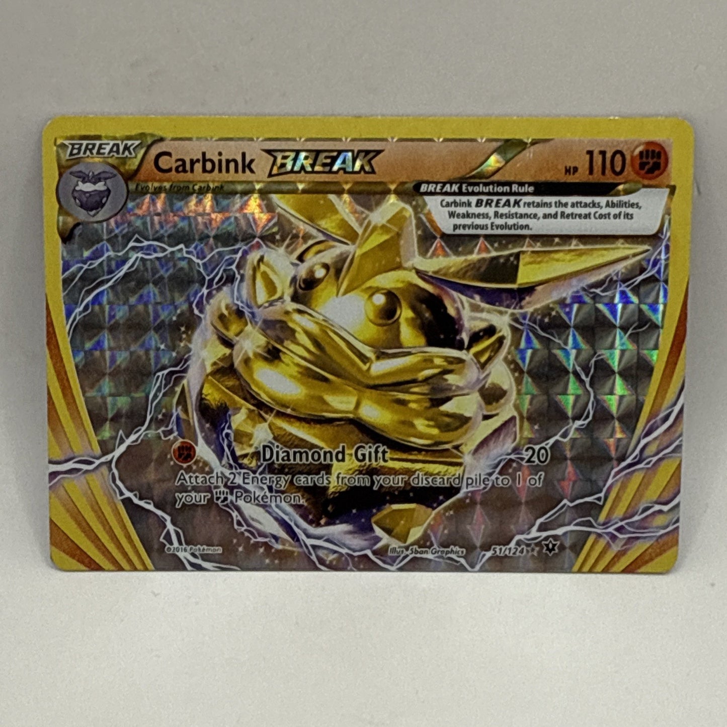 Carbink BREAK 51/124 Fates Collide Ultra Rare Holo Pokemon TCG Card MP