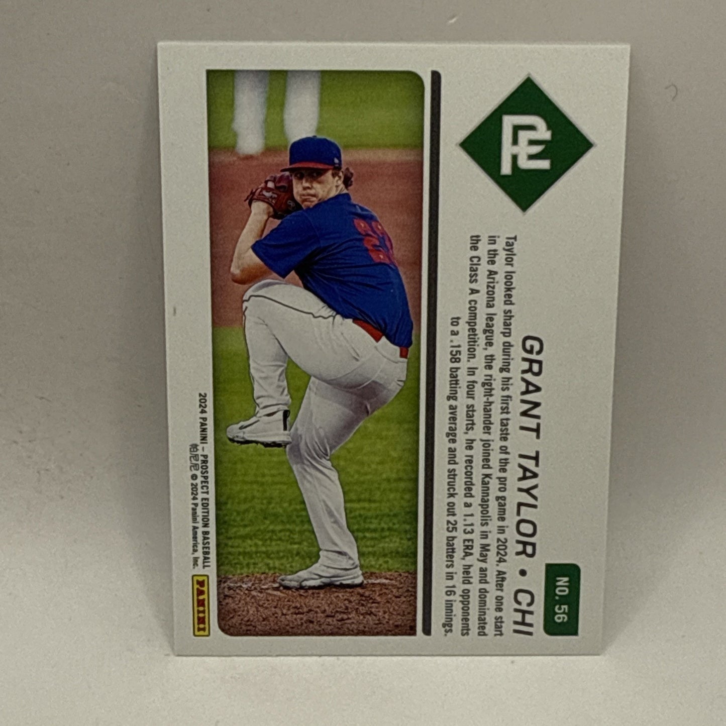 2024 Panini Prospect Edition Blue /199 Grant Taylor #56 MLB Chicago Card