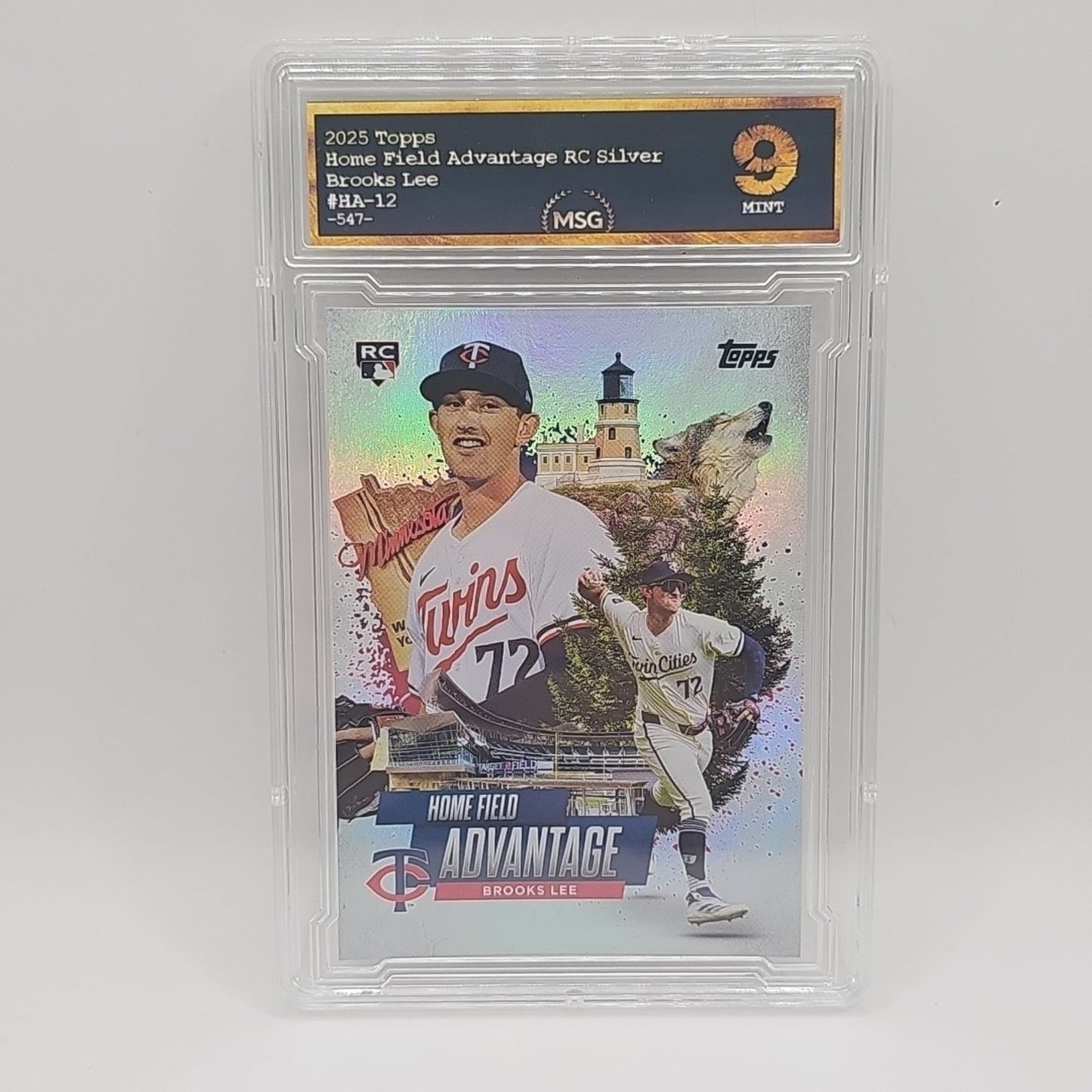 2025 Topps Series 1 Home Field Advantage Brooks Lee RC SP #HA-12 MSG GRADED 9