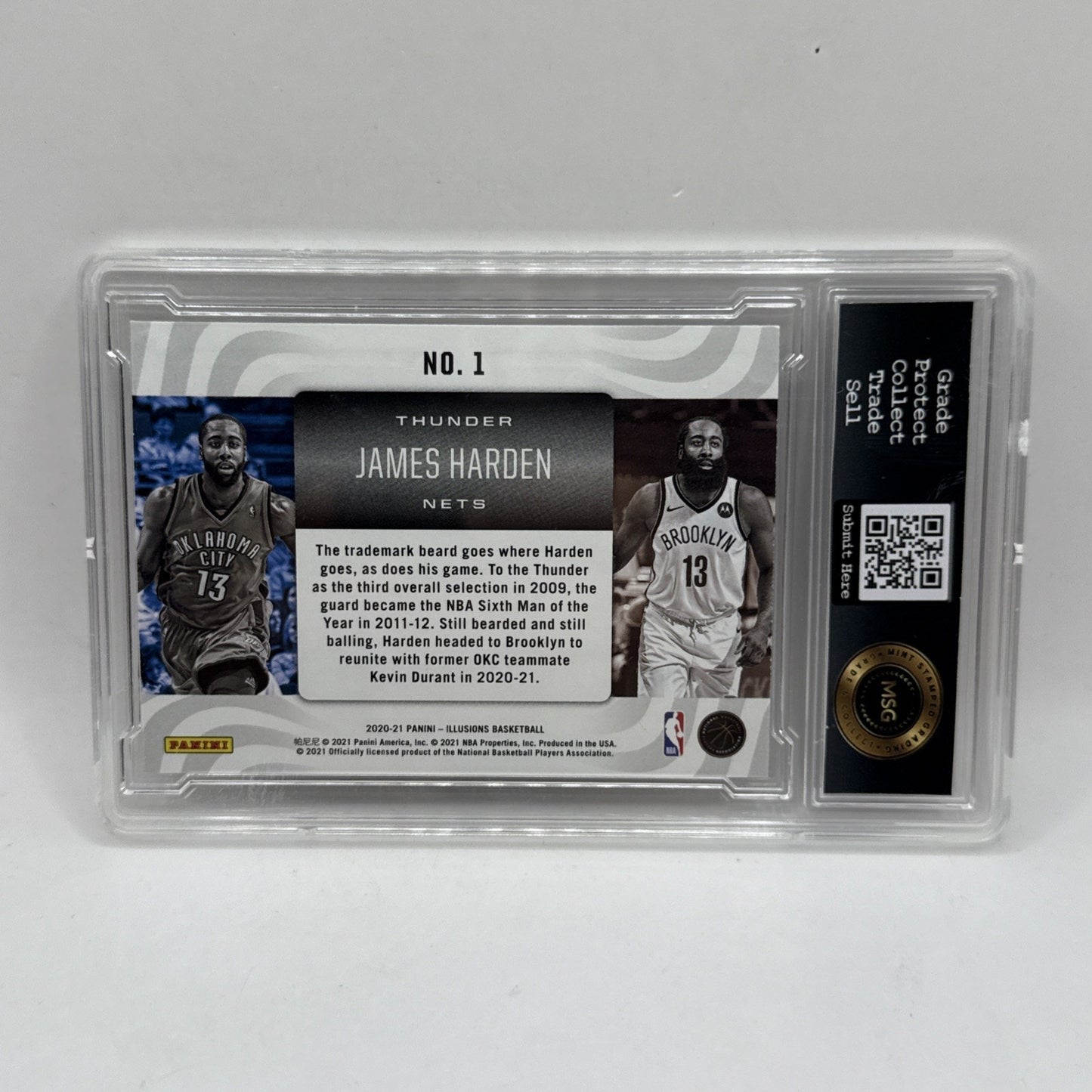 2020-21 Panini Illusions - Career Lineage #1 James Harden Graded 9 NBA Card