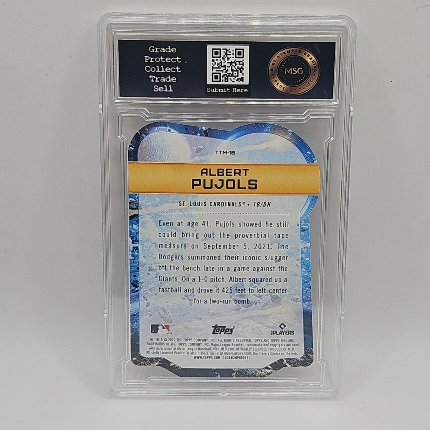 2022 Topps Fire - To the Moon Albert Pujols #TTM-16 Graded 10 Die-Cut Foil