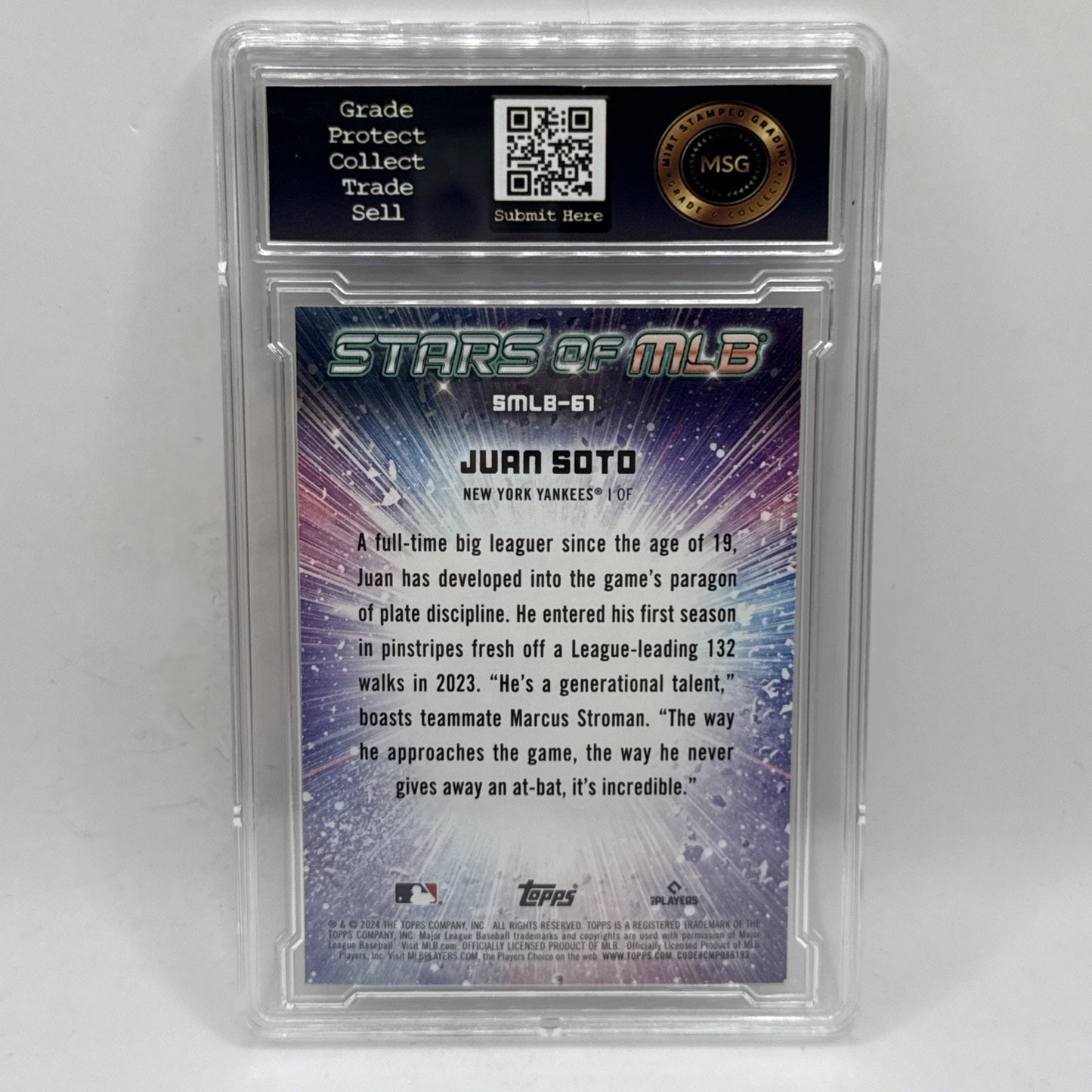 2024 Topps Update| Juan Soto Stars of MLB| #SMLB-61 Graded 9 Mint Yankees