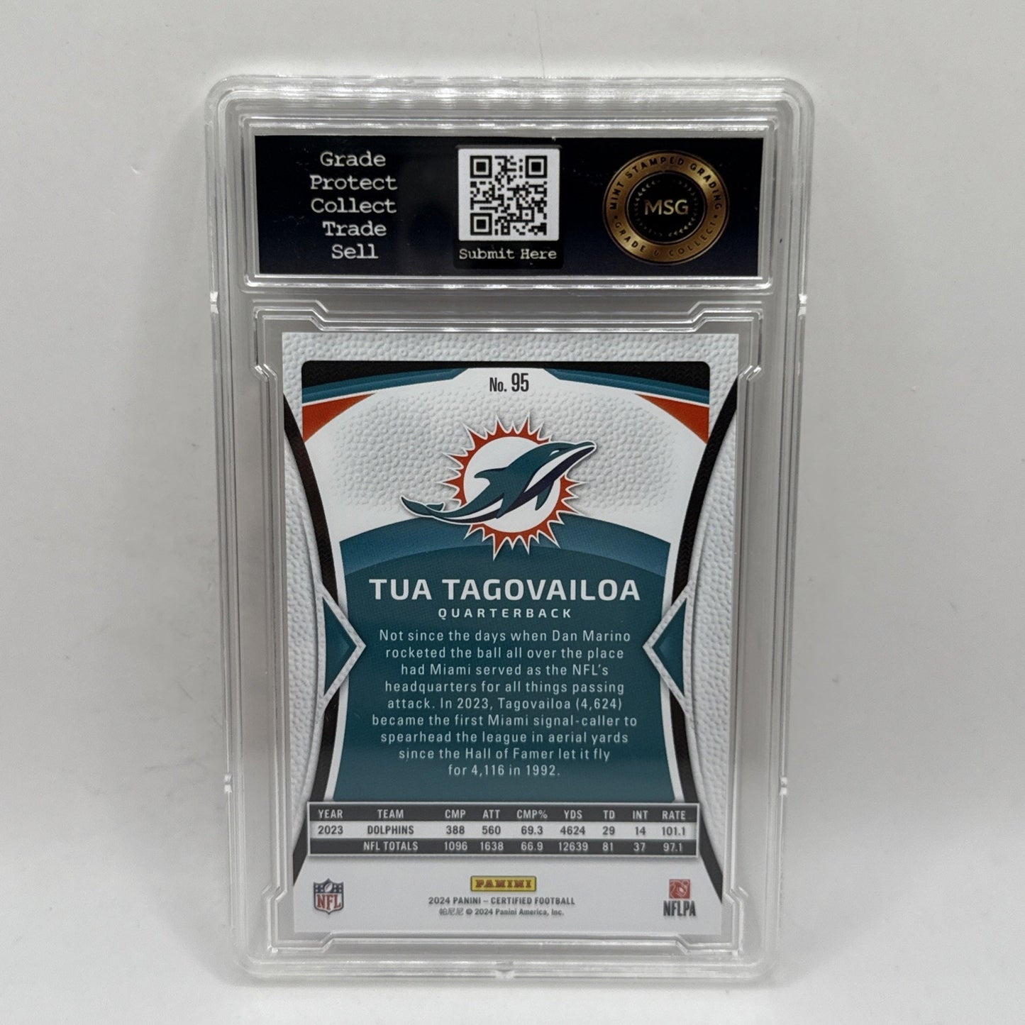 Tua Tagovailoa #95 2024 Topps Certified Red Mirror /100 Miami Dolphins QB NFL
