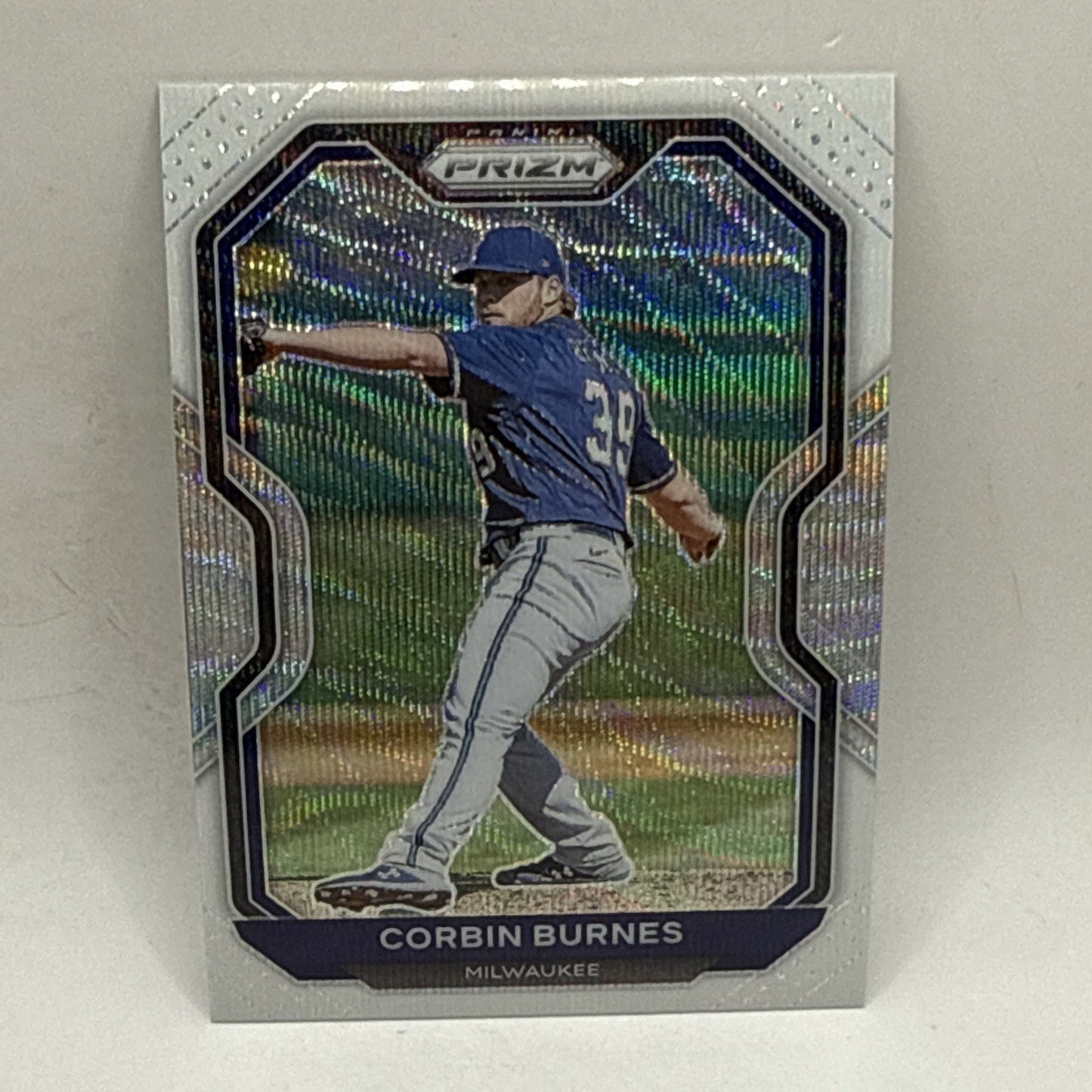 2021 Prizm Baseball Corbin Burnes White Wave Card #128 MLB Milwaukee