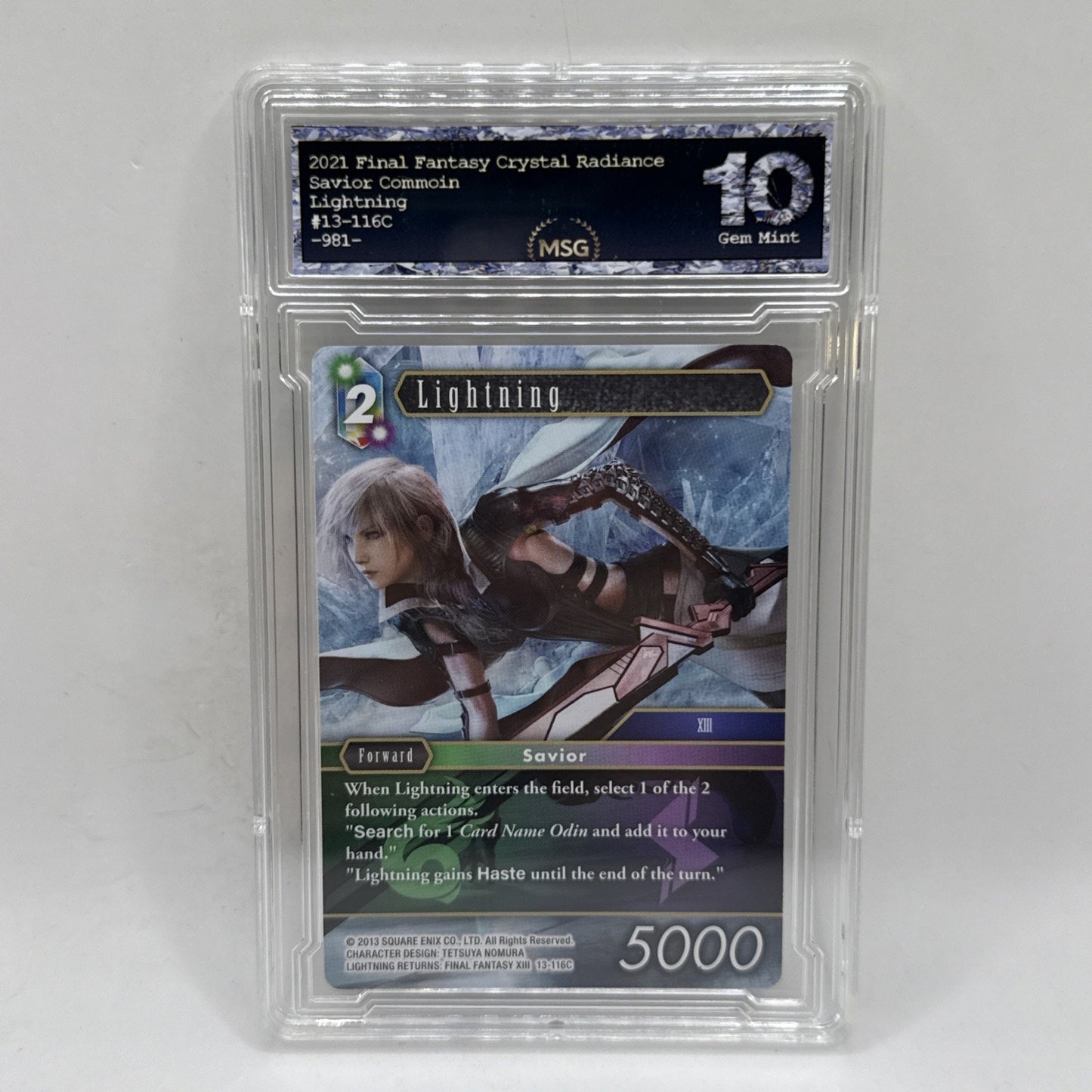 Lightning - 13-116C NON FOIL - Final Fantasy TCG Card Graded 10 Gem Mint Card