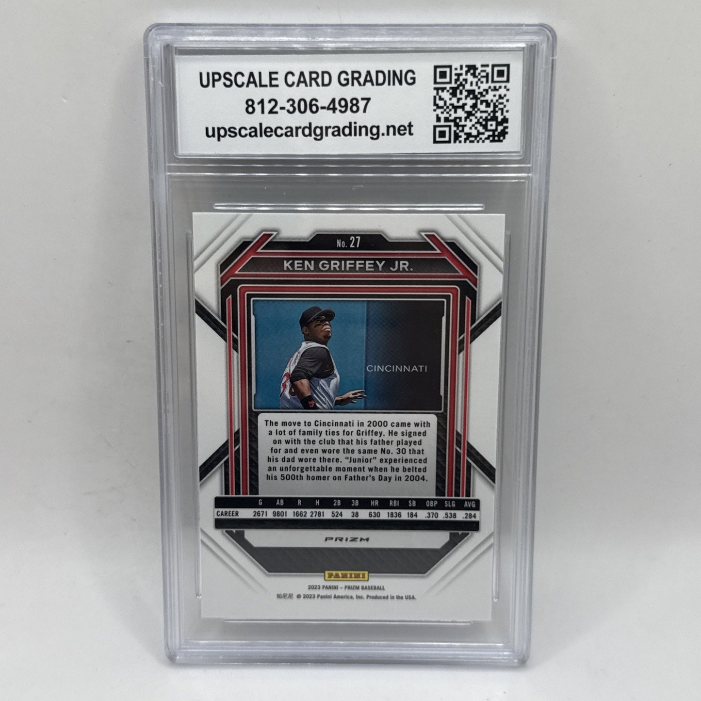 2023 Panini Prizm #27 Ken Griffey Jr. Green Ice Prizm MLB Graded 10 Gem Mint