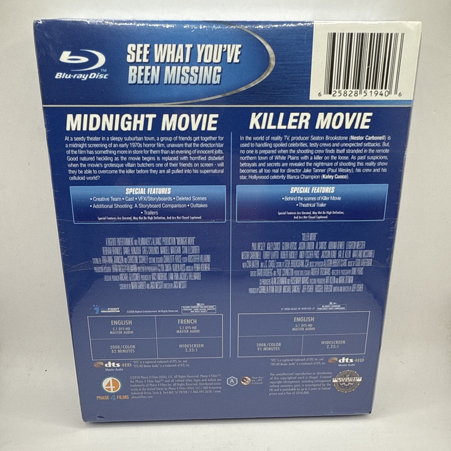 Midnight Movie / Killer (Blu-Ray NEW 2-Film/Case 2008) Horror - Sealed