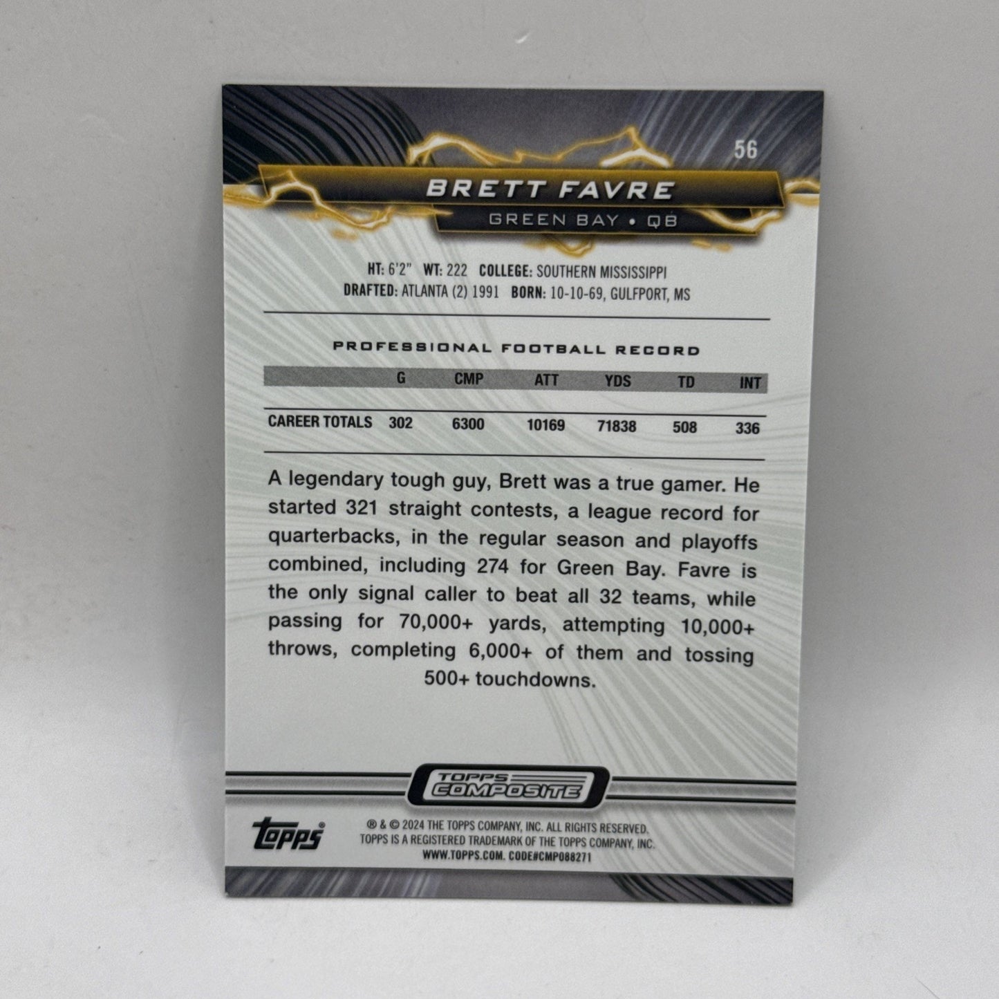 2023 Topps Composite Brett Favre Resurgence Refractor /175 #56 NFL Packers