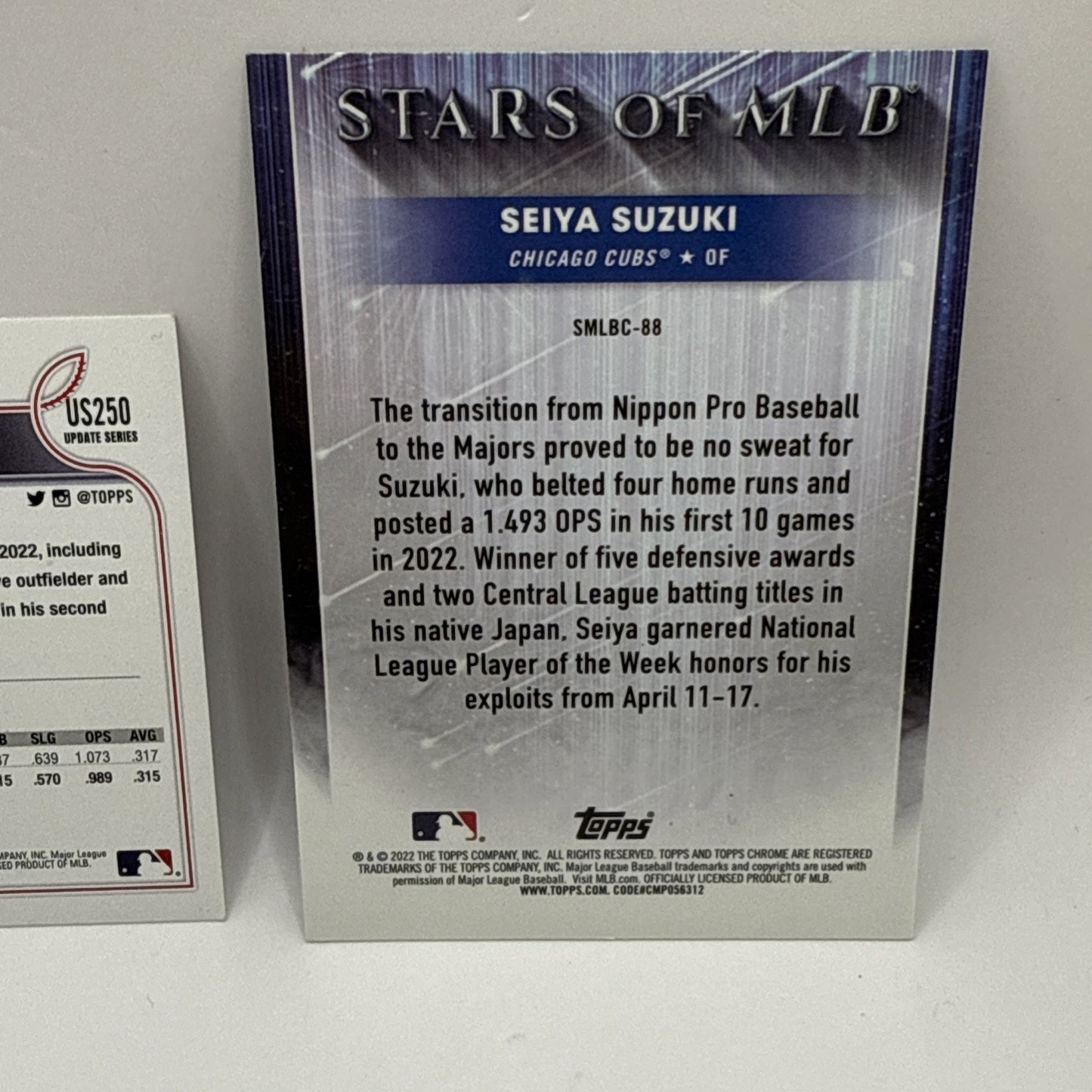 2022 Seiya Suzuki Topps Update #250 Variation SP - Short Print - Rookie RC CUBS