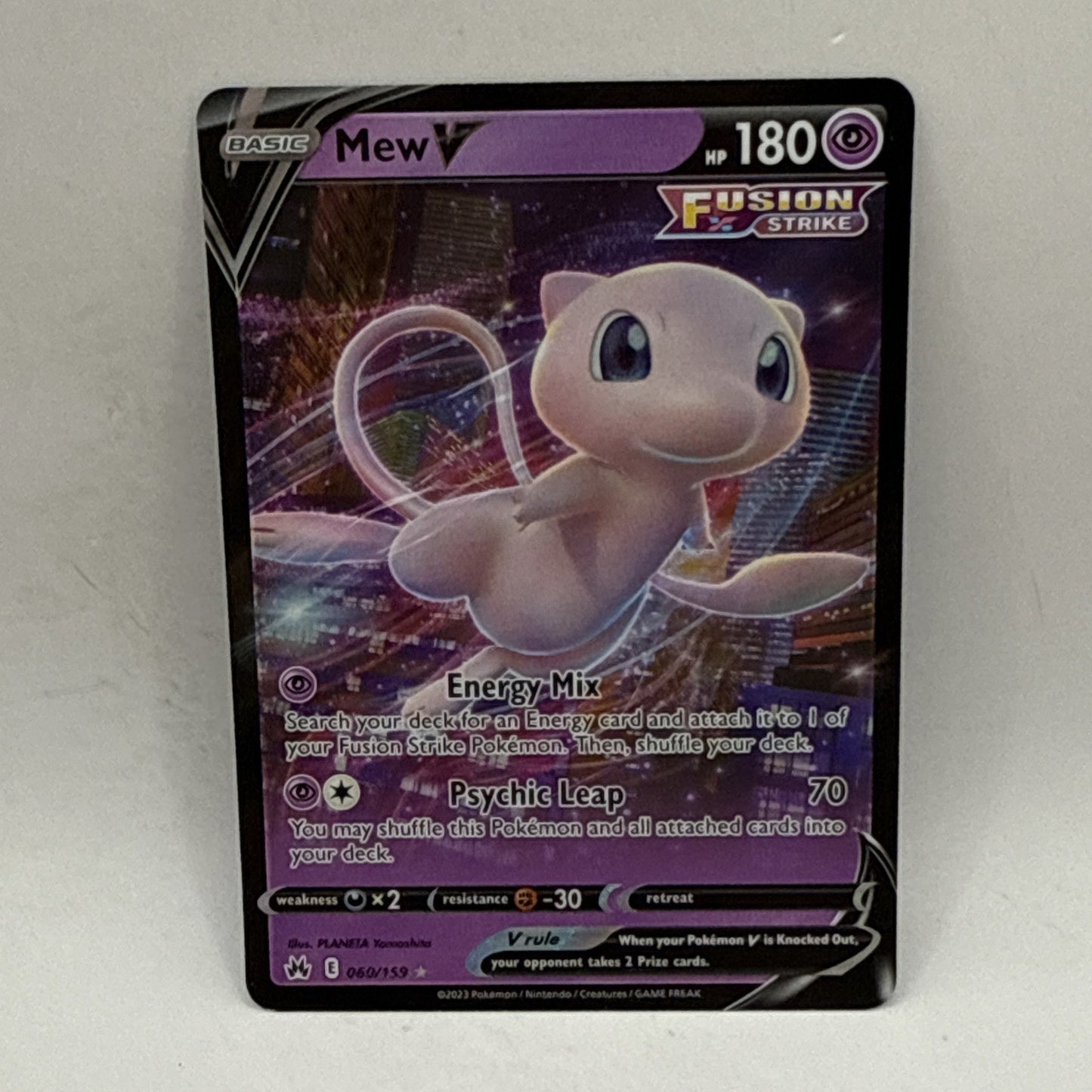 Holo Mew V 060/159 Ultra Rare Crown Zenith Pokemon TCG NM Collectible Card