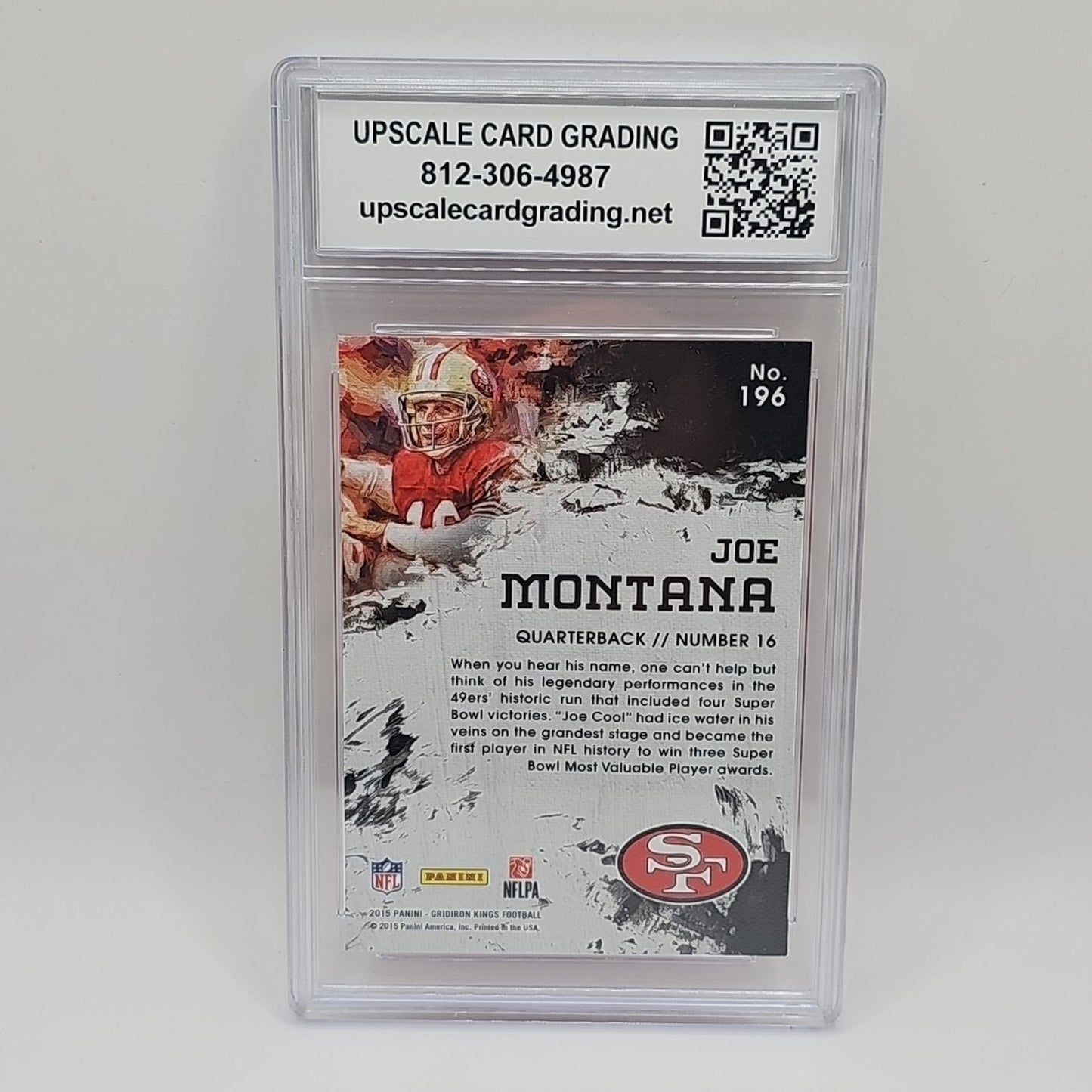 Joe Montana 2015 Donruss Gridiron Kings All Time Stat Kings Red Frame Graded 9