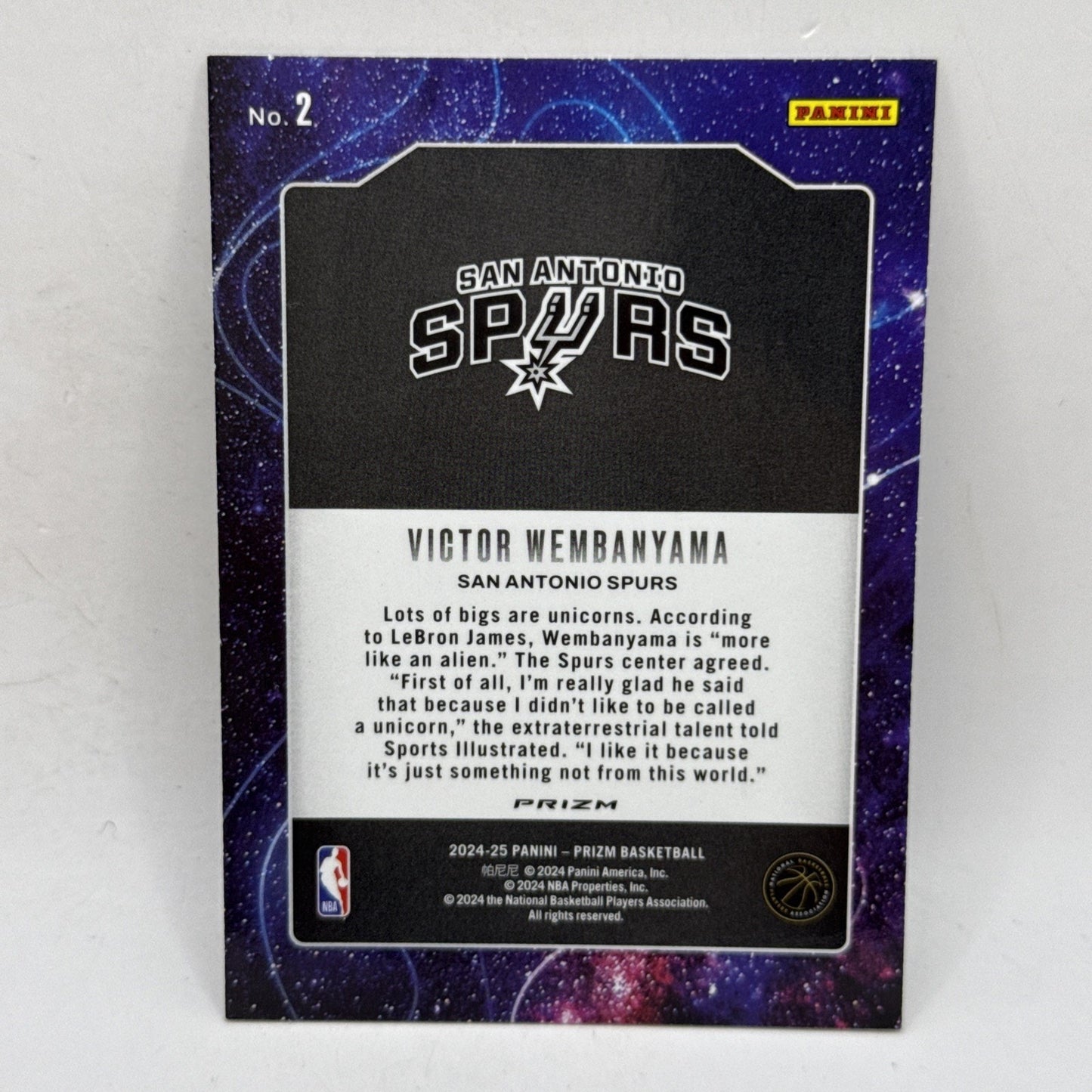Victor Wembanyama 2024-25 Panini Donruss Basketball Deep Space Prizm NBA