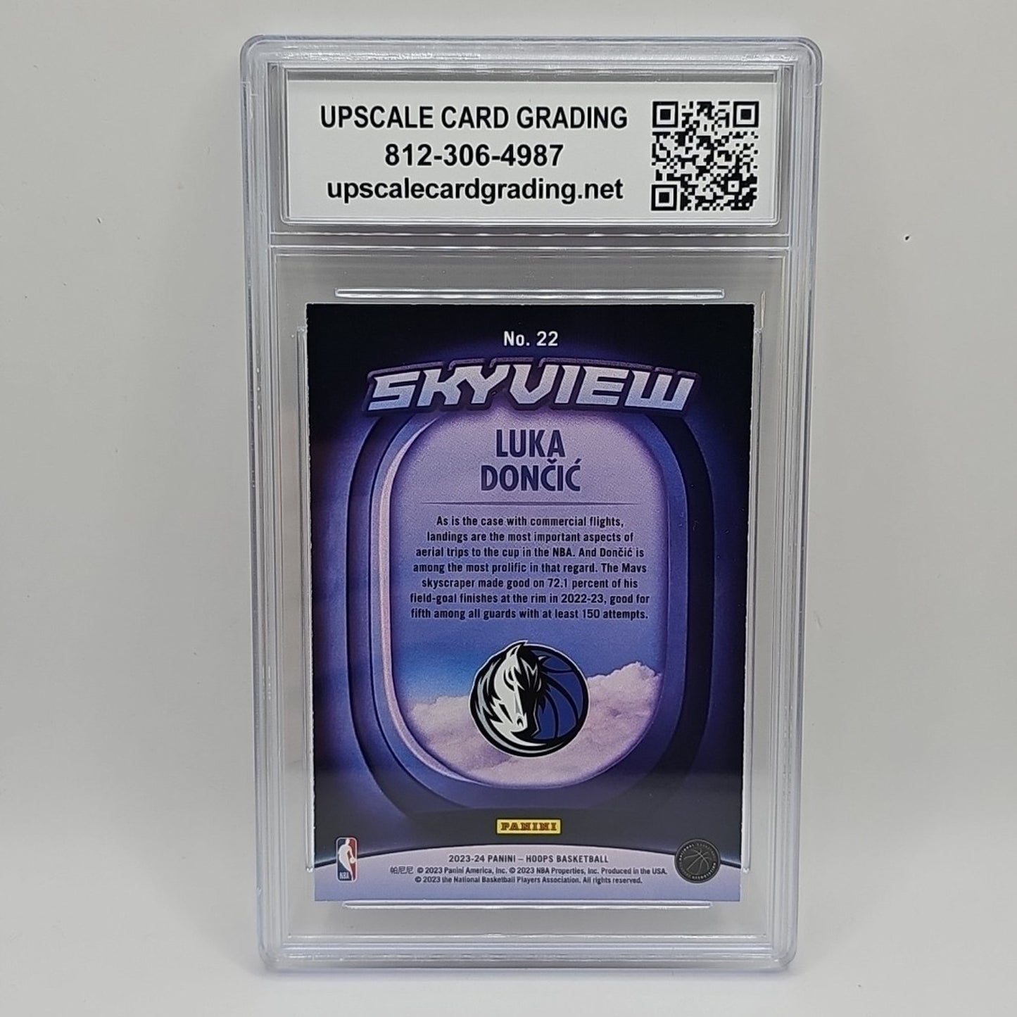 2023-24 Hoops Luka Doncic #22 BASKETBALL CARD Dallas Mavericks Skyview Graded 9