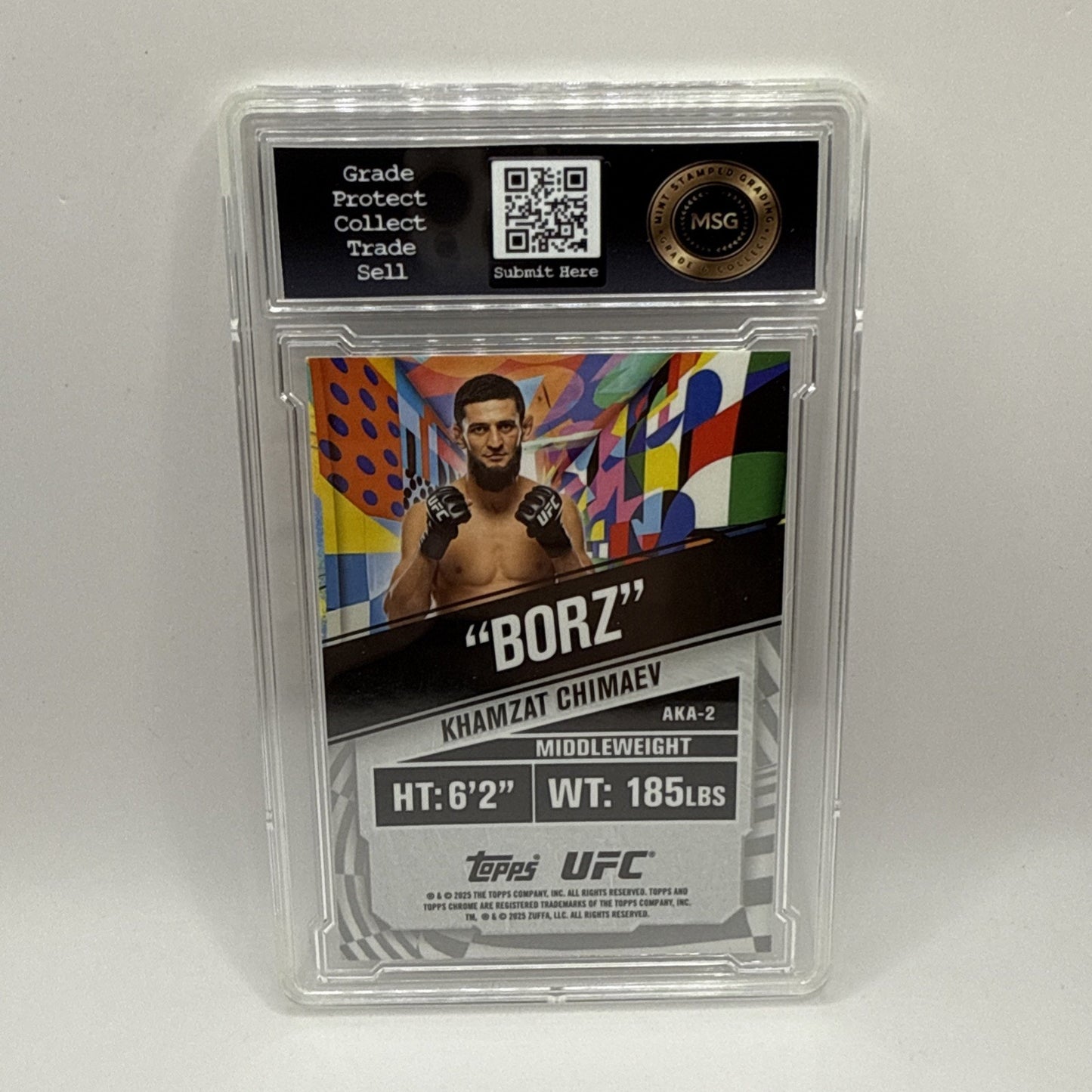 2025 Topps Chrome UFC - AKA Khamzat Chimaev "Borz" Graded 10 Gem Mint Card