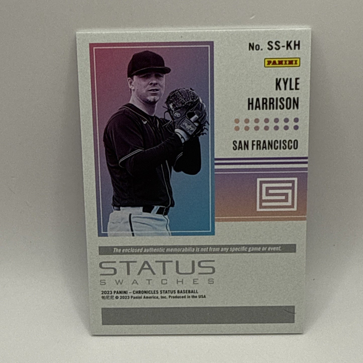 Kyle Harrison 2023 Panini Status Swatches Relic SS-KH San Francisco Giants RC