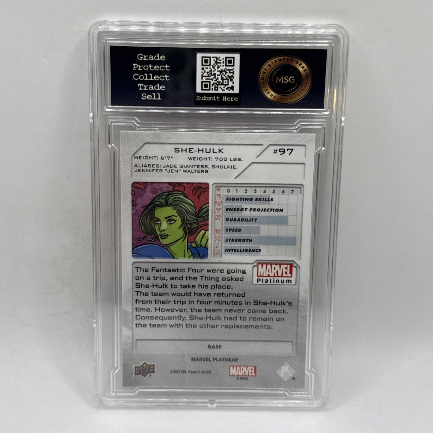 2023 Upper Deck Marvel Platinum #97 She-Hulk Graded 9 Mint Collectible Card