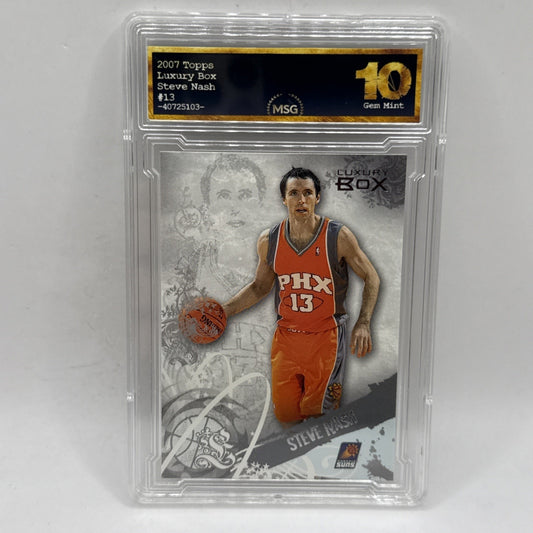 Steve Nash Luxury Box Topps 2007 Basketball Card #13 Graded 10 NBA Suns