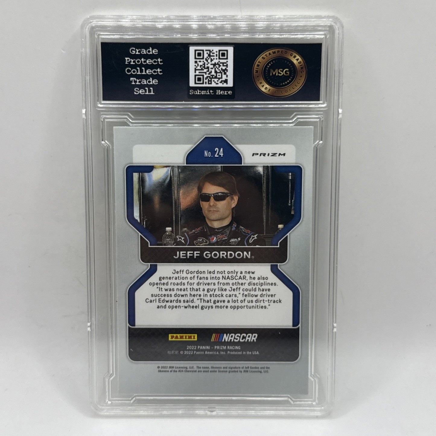 2022 Panini Prizm Reactive Green Prizm Jeff Gordon #24 HOF Graded 9 Mint NASCAR