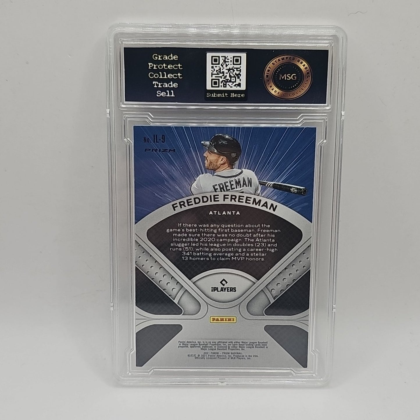 Freddie Freeman 2021 Panini Illumination Silver Prizm IL-9 Atlanta Braves Graded