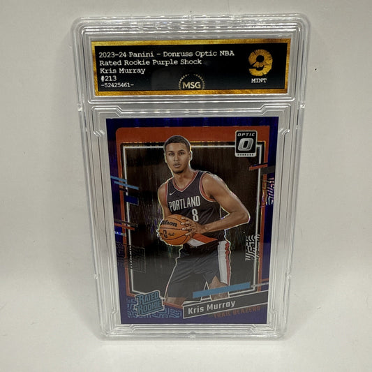 2023-24 Panini Donruss Optic Kris Murray 213 Rated Rookie Purple Shock Rc Graded