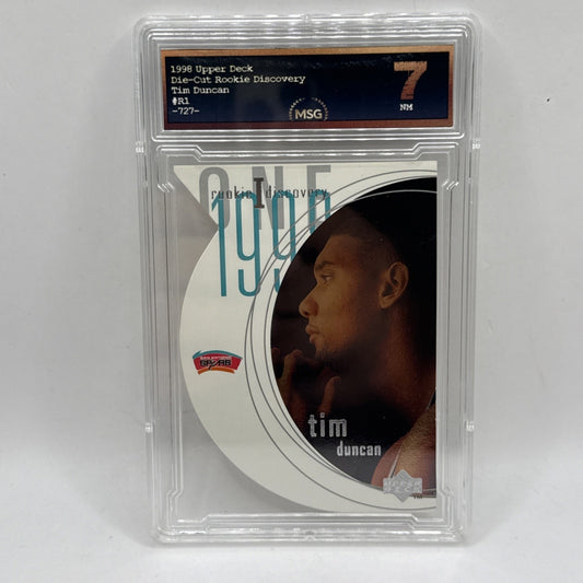 1997 Upper Deck Tim Duncan Rookie Discovery RC #R1 Graded 7 NBA Spurs