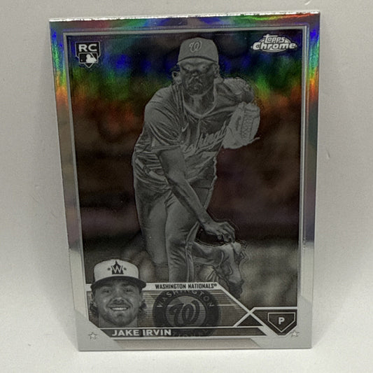 Jake Irvin 2023 Topps Chrome Update Negative Refractor RC #USC203 Nationals