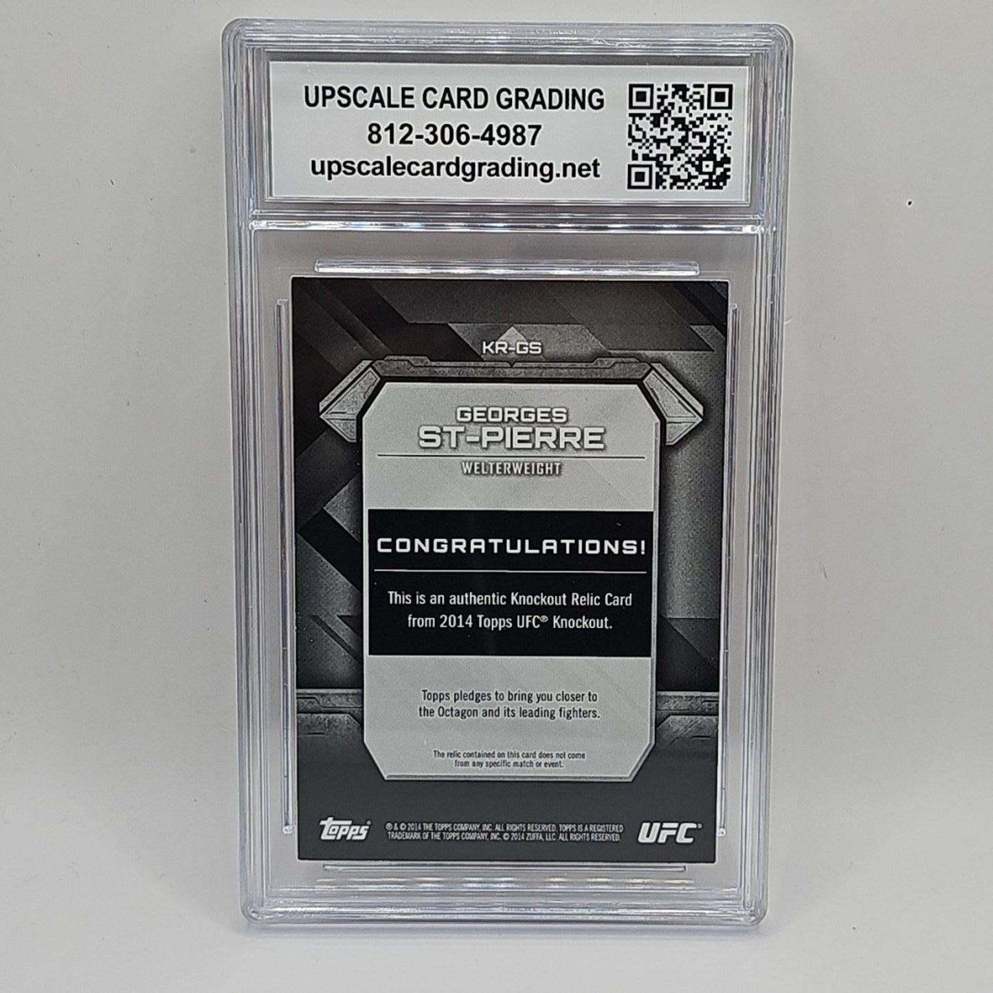 2014 TOPPS UFC KNOCKOUT Georges St-Pierre #KR-GS RELIC PARALLEL /188 Graded 9