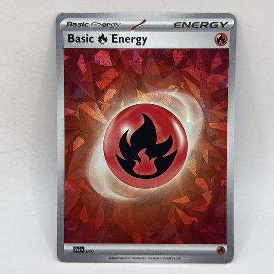 Pokemon Basic Fire Energy - 010 - Cracked Ice Holo NM-Mint Stellar Crown Tcg