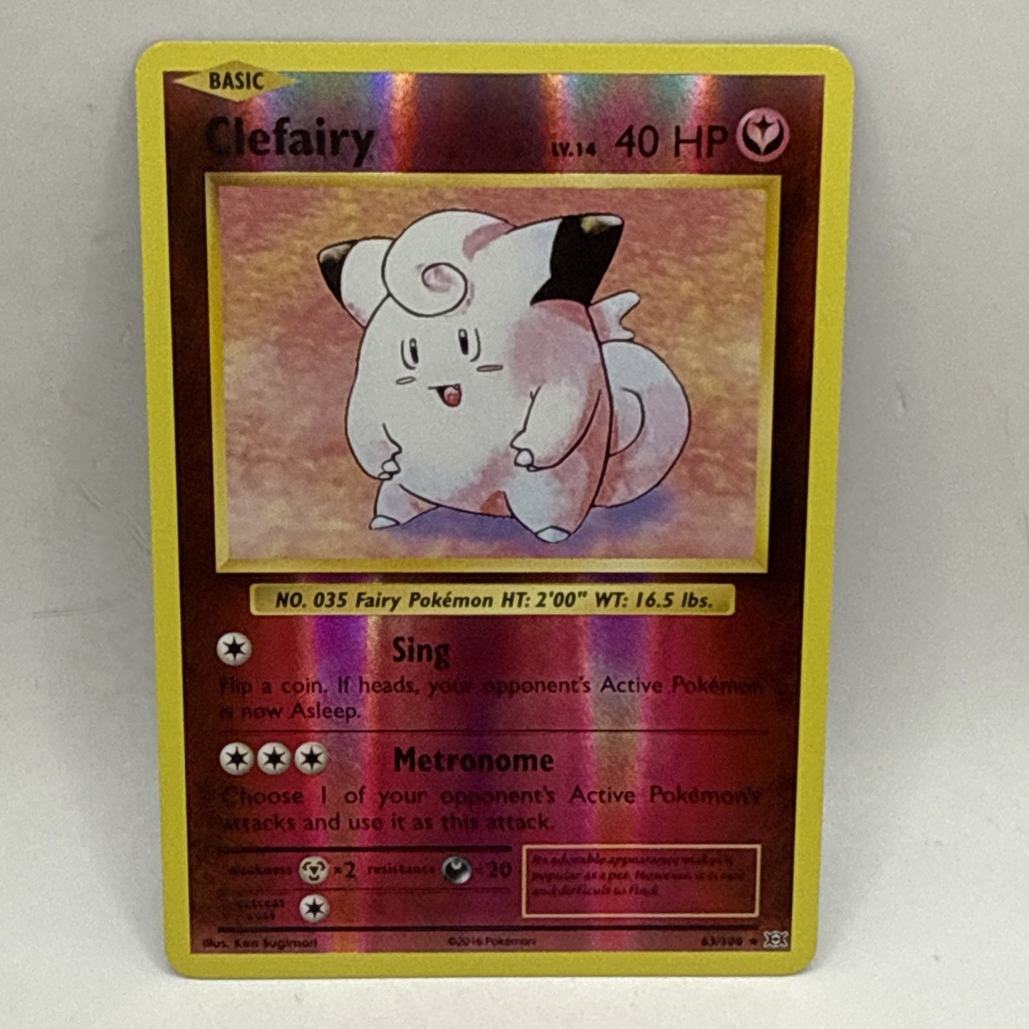 Clefairy - XY Evolutions Set - 63/108 - Holo - Pokemon Card - Tcg MP Card