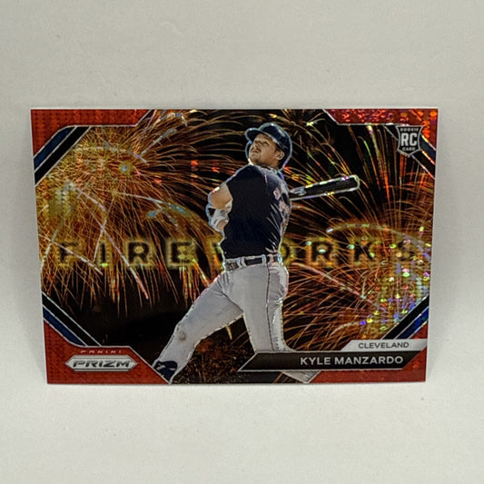 2024 Panini Prizm Red Pulsar Fireworks #12 Kyle Manzardo Guardians /399 MLB