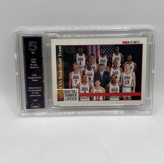 USA Basketball Team 1992 Hoops Gold Team Card *Jordan, Magic, Bird* Graded 5 NBA