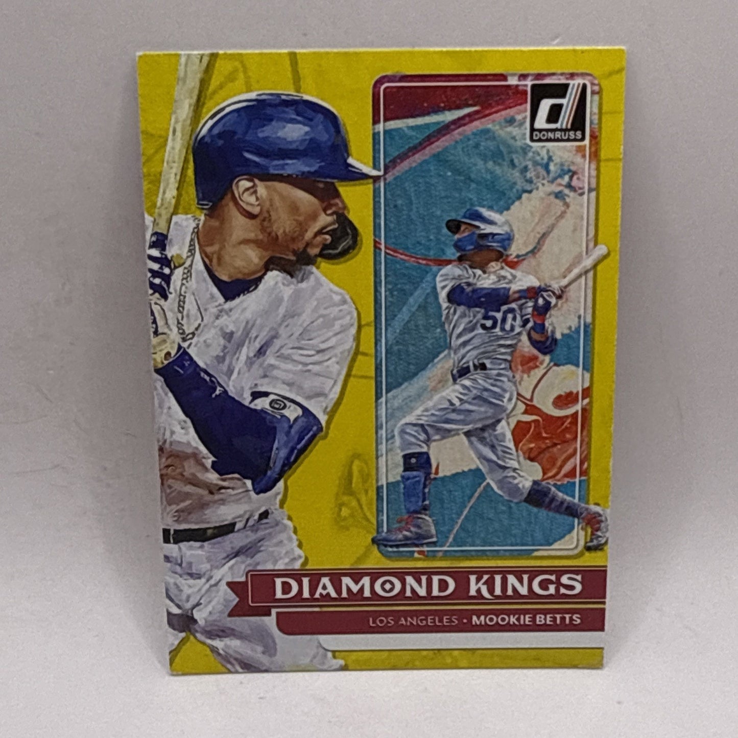Mookie Betts YELLOW Diamond Kings 2022 Donruss Baseball Card #27 MLB Dodgers