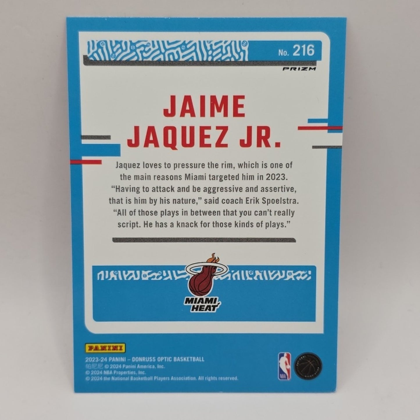 2023-24 Panini Donruss Optic-Rated Rookie Pink Hyper Prizm Jaime Jaquez Jr. (RC)