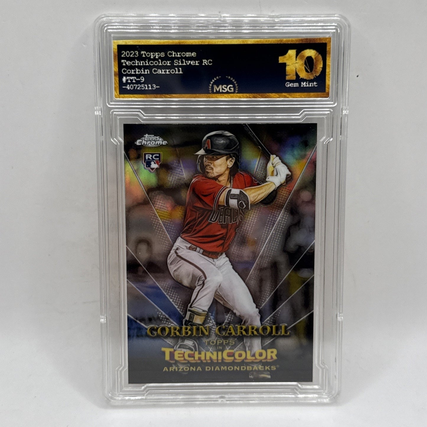 2023 Topps Chrome Technicolor Rookie Insert Corbin Carroll Arizona MLB Graded 10