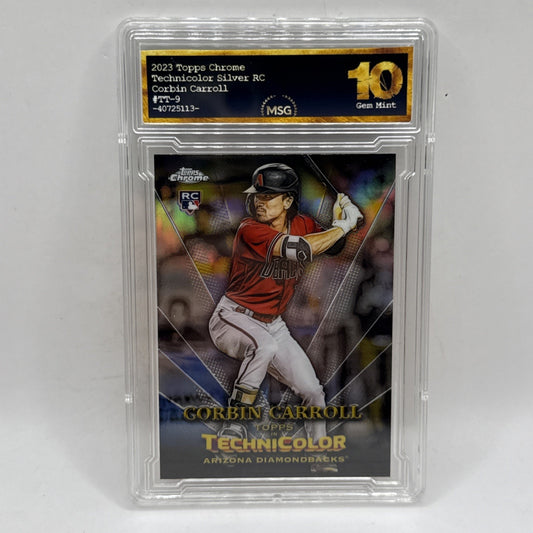 2023 Topps Chrome Technicolor Rookie Insert Corbin Carroll Arizona MLB Graded 10