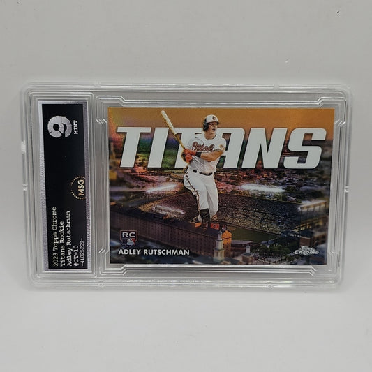 ADLEY RUTSCHMAN 2023 Topps Chrome Chrome Titans #CT-10 Rookie RC MSG Graded 9