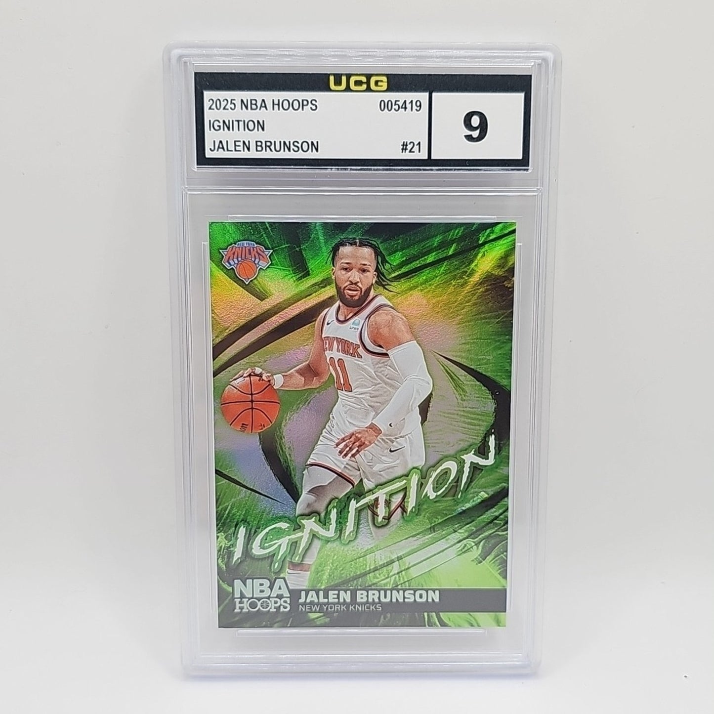 2024-25 Panini Hoops Basketball #21 Jalen Brunson Ignition Graded 9 NBA Knicks