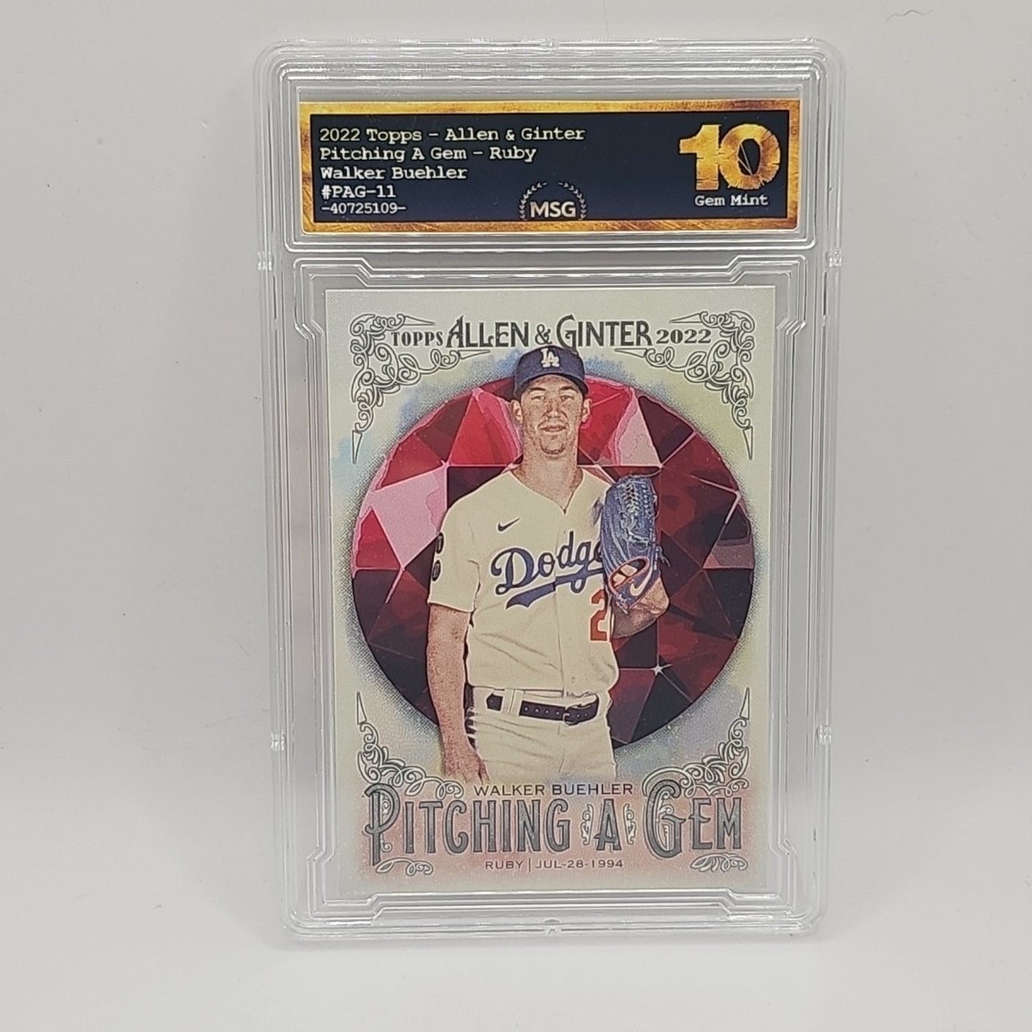 2022 Topps Allen & Ginter #PAG-11 Walker Buehler Pitching a Gem Graded 10 MLB