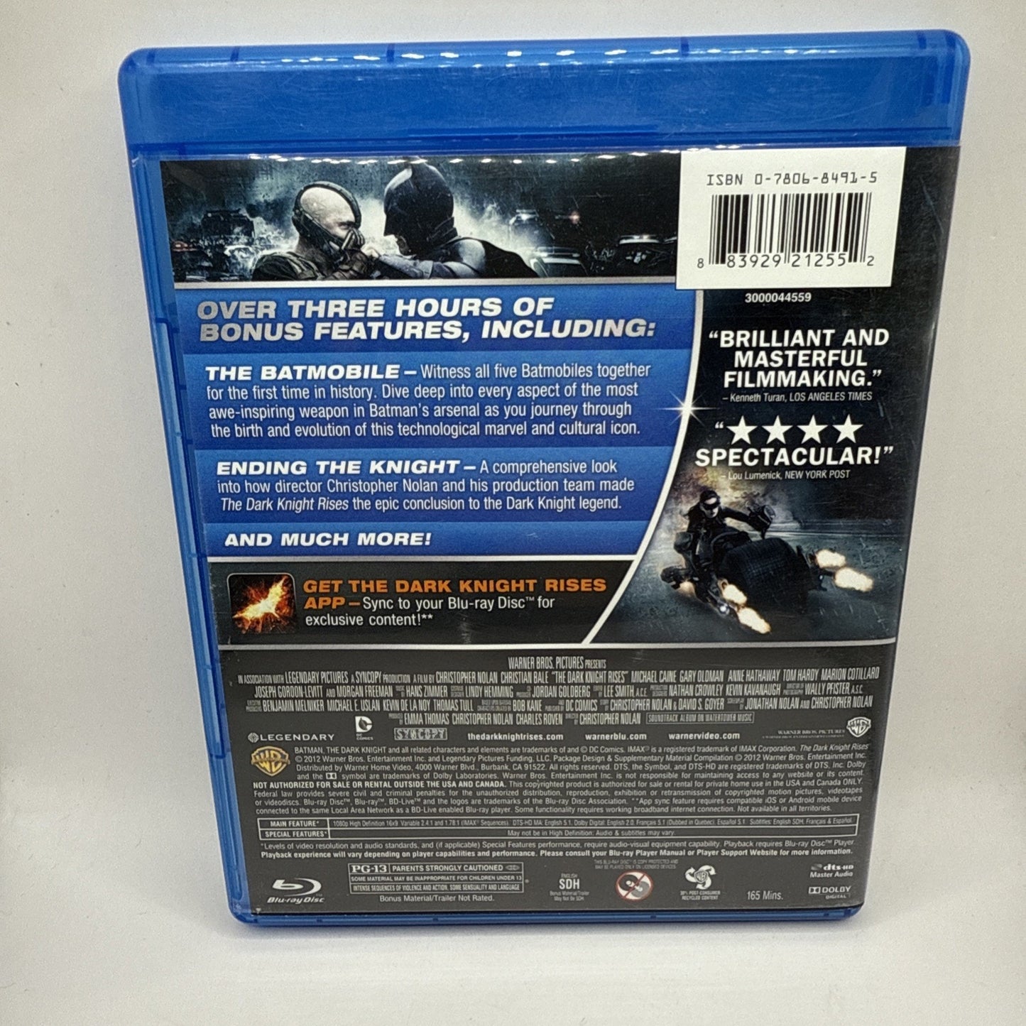Batman The Dark Knight Rises Blu-Ray & DVD Combo - Christian Bale