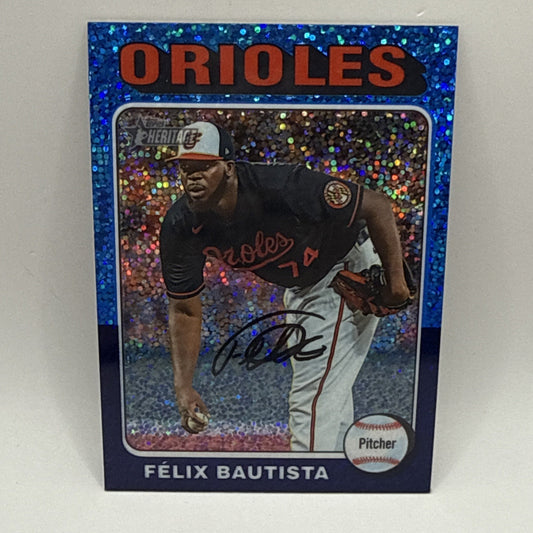 2024 Topps Heritage - Chrome Blue Sparkle Refractor #36 Felix Bautista