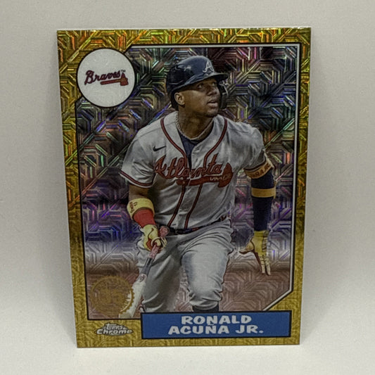 Ronald Acuna Jr 2022 Topps Chrome Mojo Refractor 1987 35th Anniversary T87C2-69