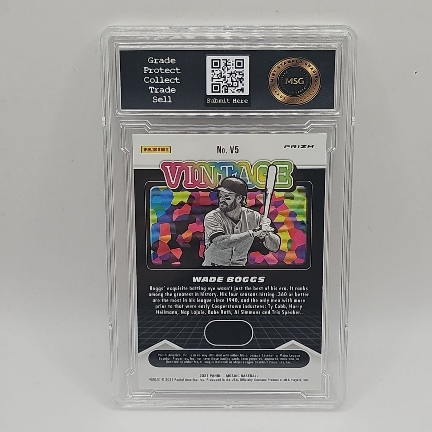 2021 Panini Mosaic Wade Boggs Vintage Silver Prizm #V5 MSG GRADED 9 MINT MLB