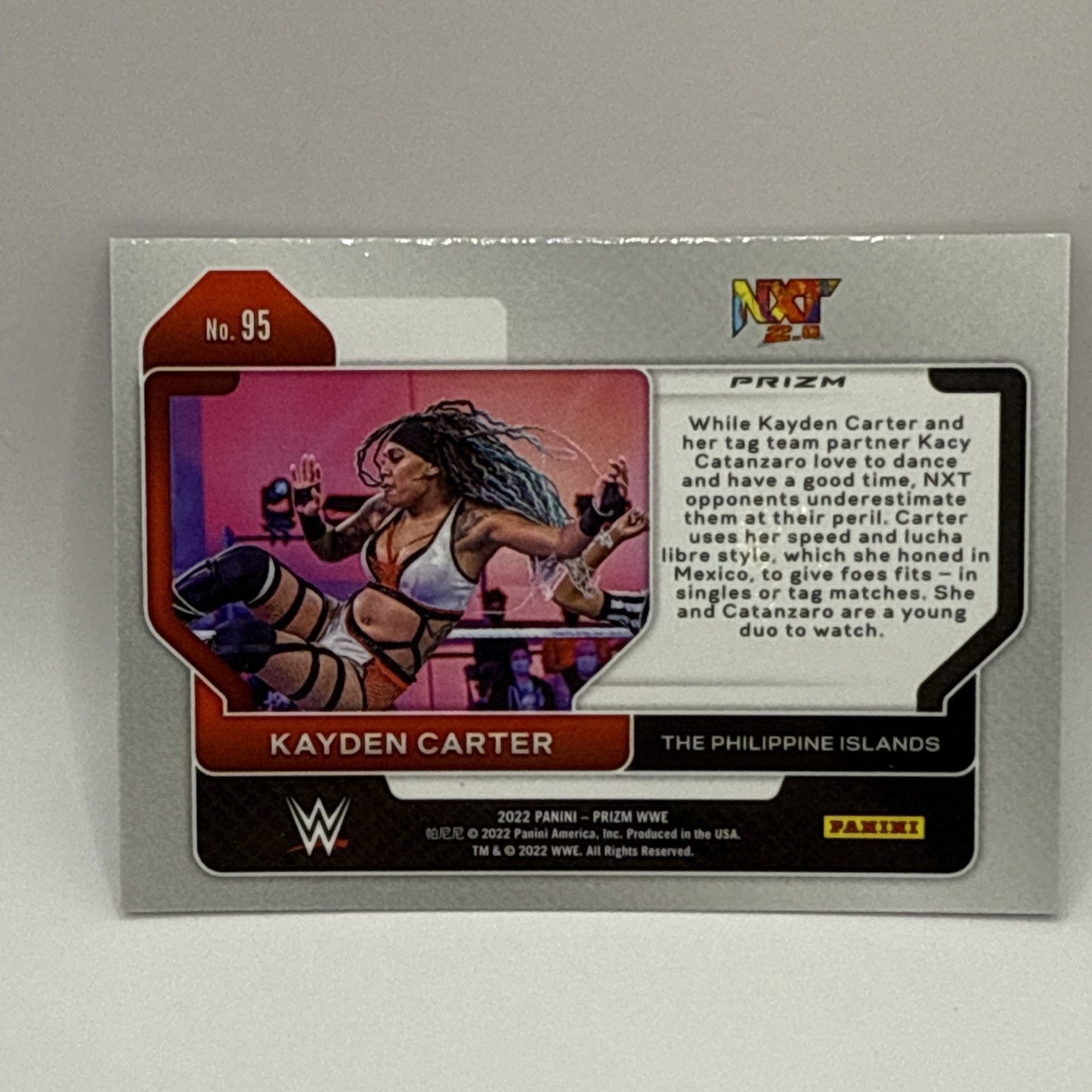2022 Panini Prizm WWE #95 Kayden Carter Silver Wrestling Card