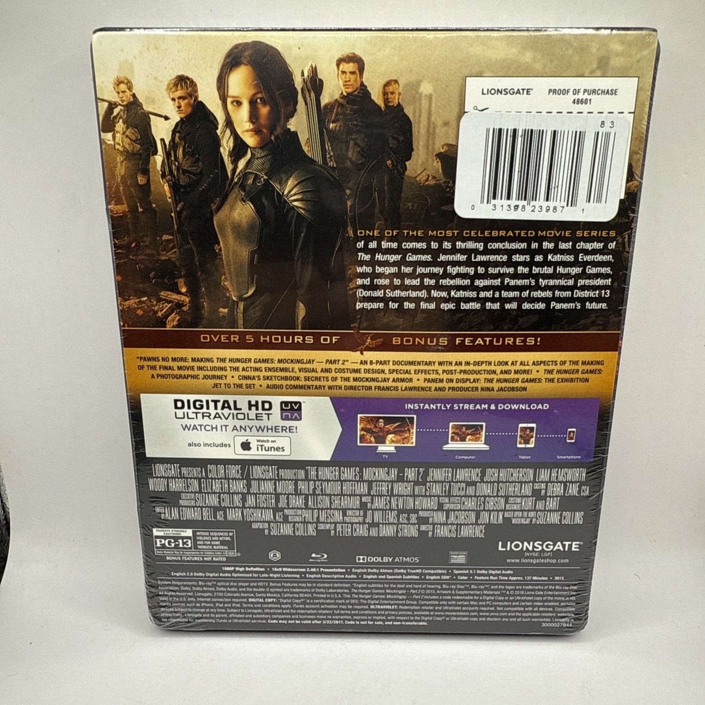 The Hunger Games: Mockingjay, Part 2 Blu-ray/DVD, 2016, SteelBook - Sealed Movie
