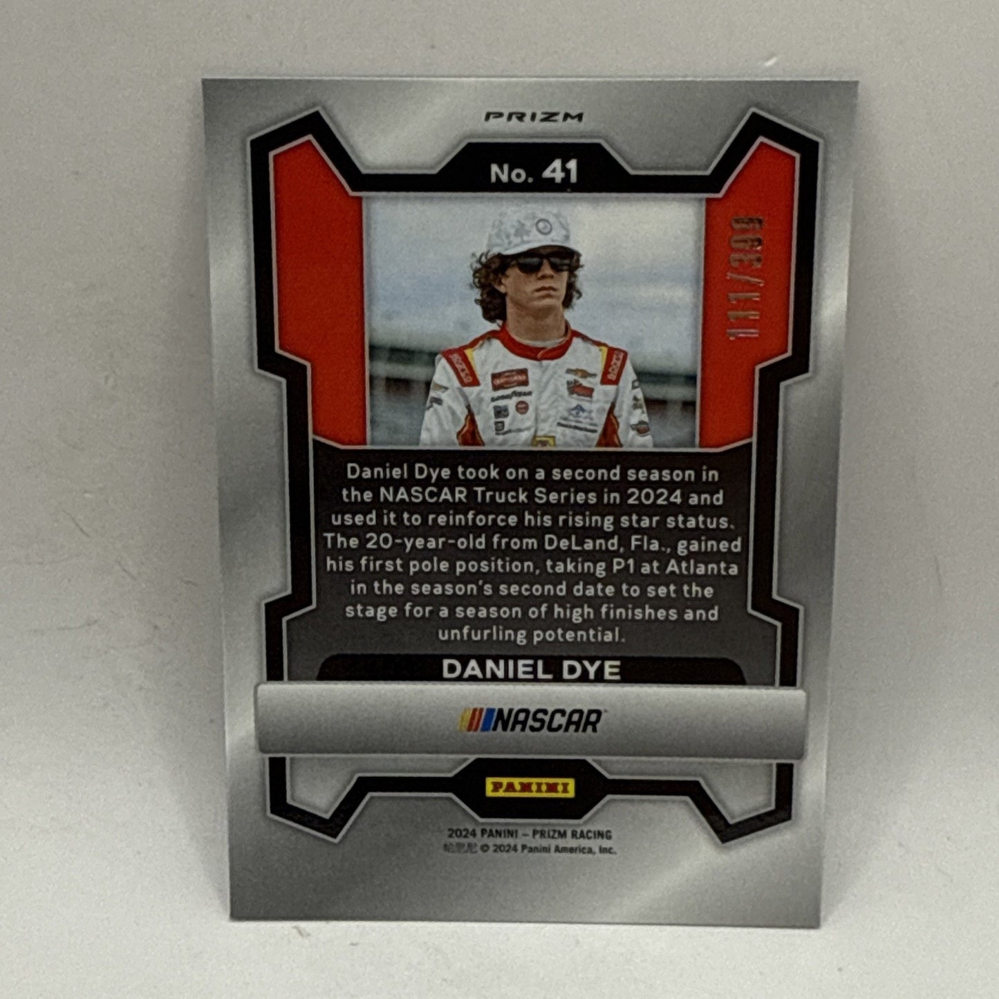 Daniel Dye - 2024 Panini NASCAR Prizm - Silver Pulsar #/399 #41 Short Print Card