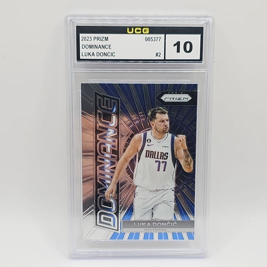 Luka Doncic 2023-24 Panini Prizm #2 Dominance Dallas Mavericks Graded 10 Gem