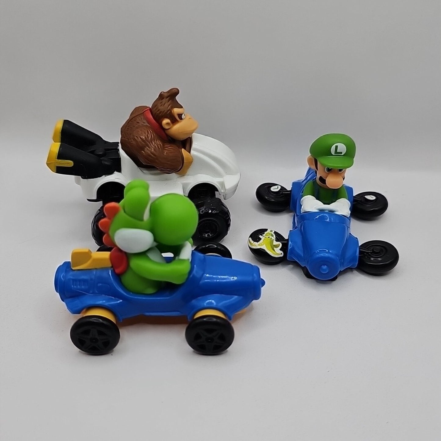 Mario Kart | Mcdonalds Happy Meal Toys | Set of 3 Yoshi, Luigi & Donkey Kong