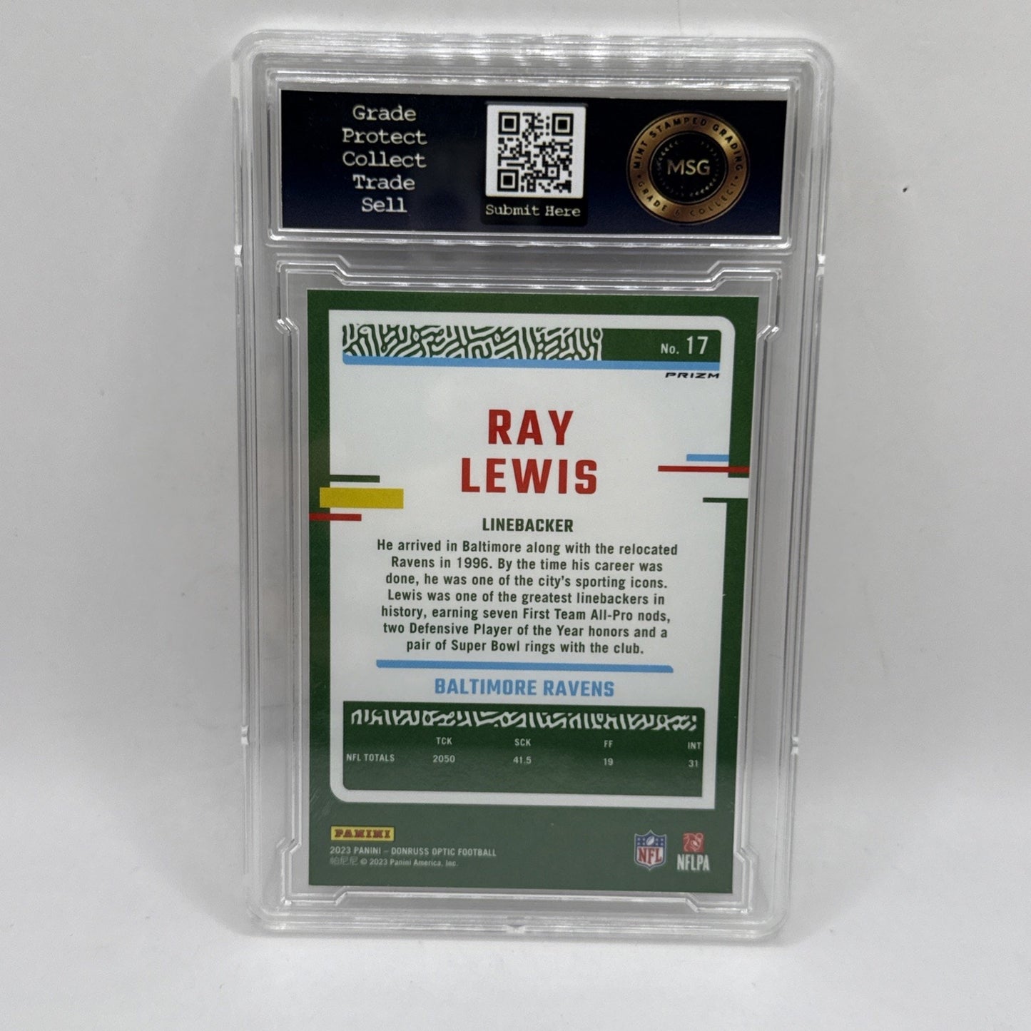 2023 Panini Donruss Optic - Ray Lewis #17 Stars Prizm Graded 10 NFL Ravens