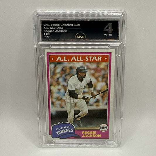 Reggie Jackson 1981 Topps Card #400 New York Yankees HOF Mr October Graded 4