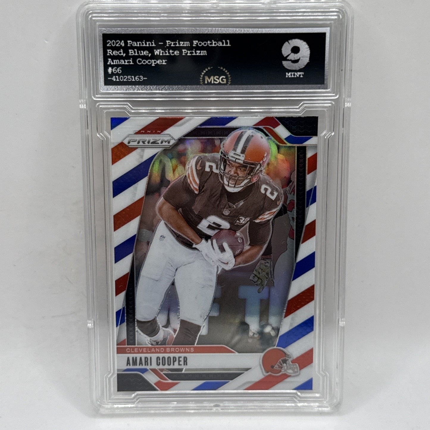 2024 Panini Prizm - Amari Cooper #66 Red White & Blue Prizm Graded 9 NFL